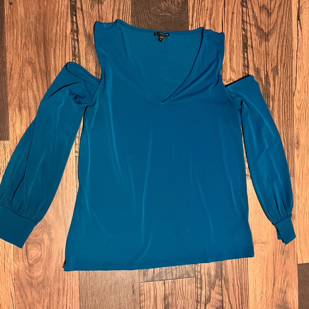 Express Teal Cold Shoulder Women's Blouse